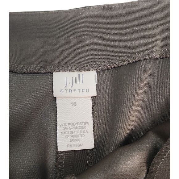 J. Jill Stretch Pants Women's Sz 16 Mocha Brown Straight Wide Leg Casual Pants - Picture 2 of 9